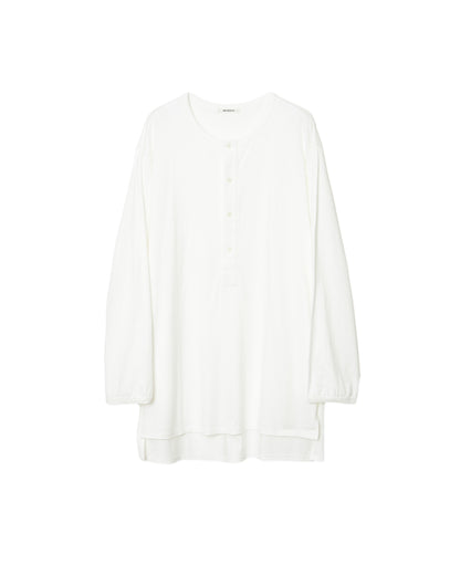 MATSUFUJI / Henley Neck Long Sleeve Shirt “WHITE”