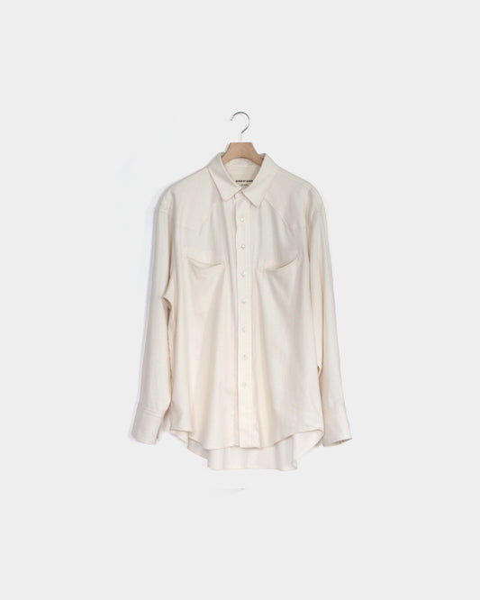 seven by seven/SMILE POCKET WESTERN SHIRTS - Unstained organic cotton - "WHITE"