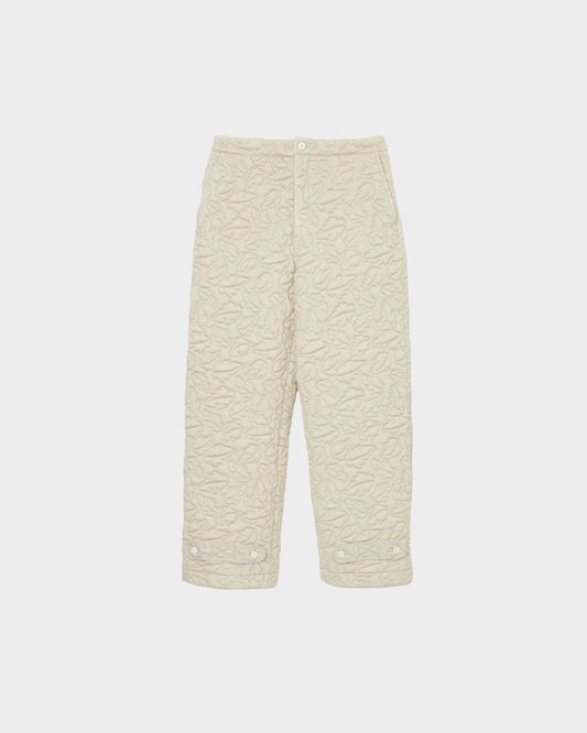 MATSUFUJI / Leaves Quilted Jacquard Trousers "OFF"