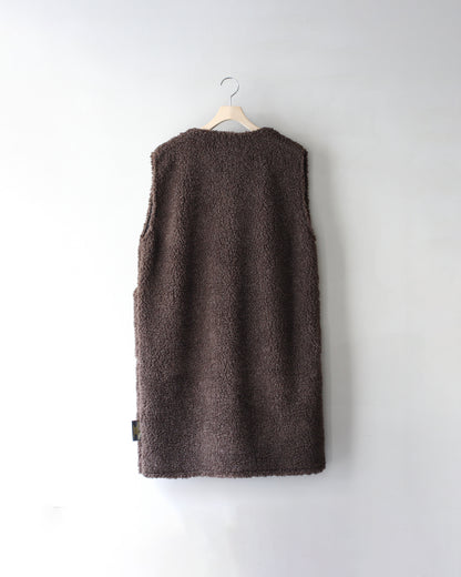 FARFIELD （ファーフィールド） / LONG VEST "DK,Brown Fleck"