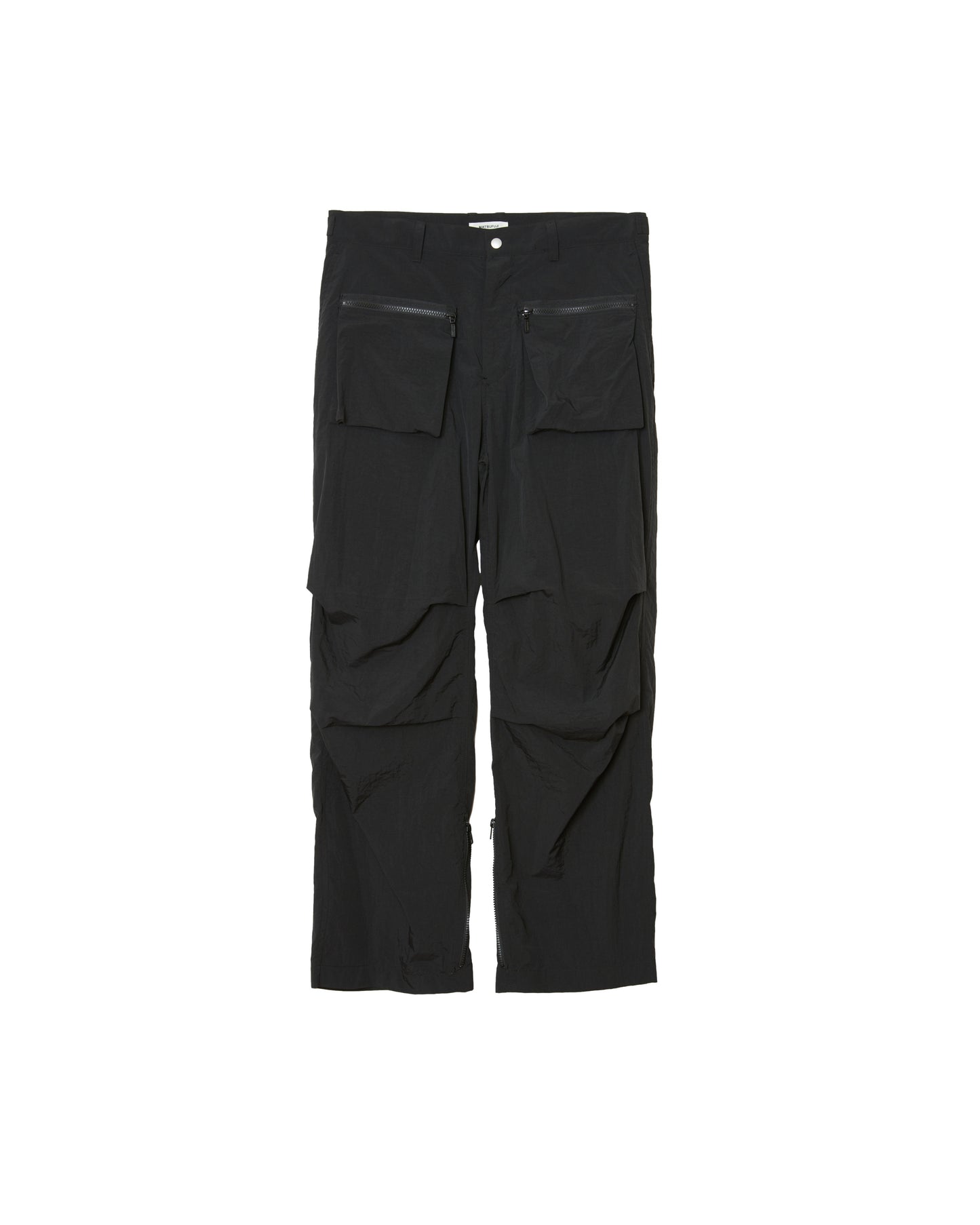 MATSUFUJI / Cargo Pocket Nylon Wide Trousers "BLACK"