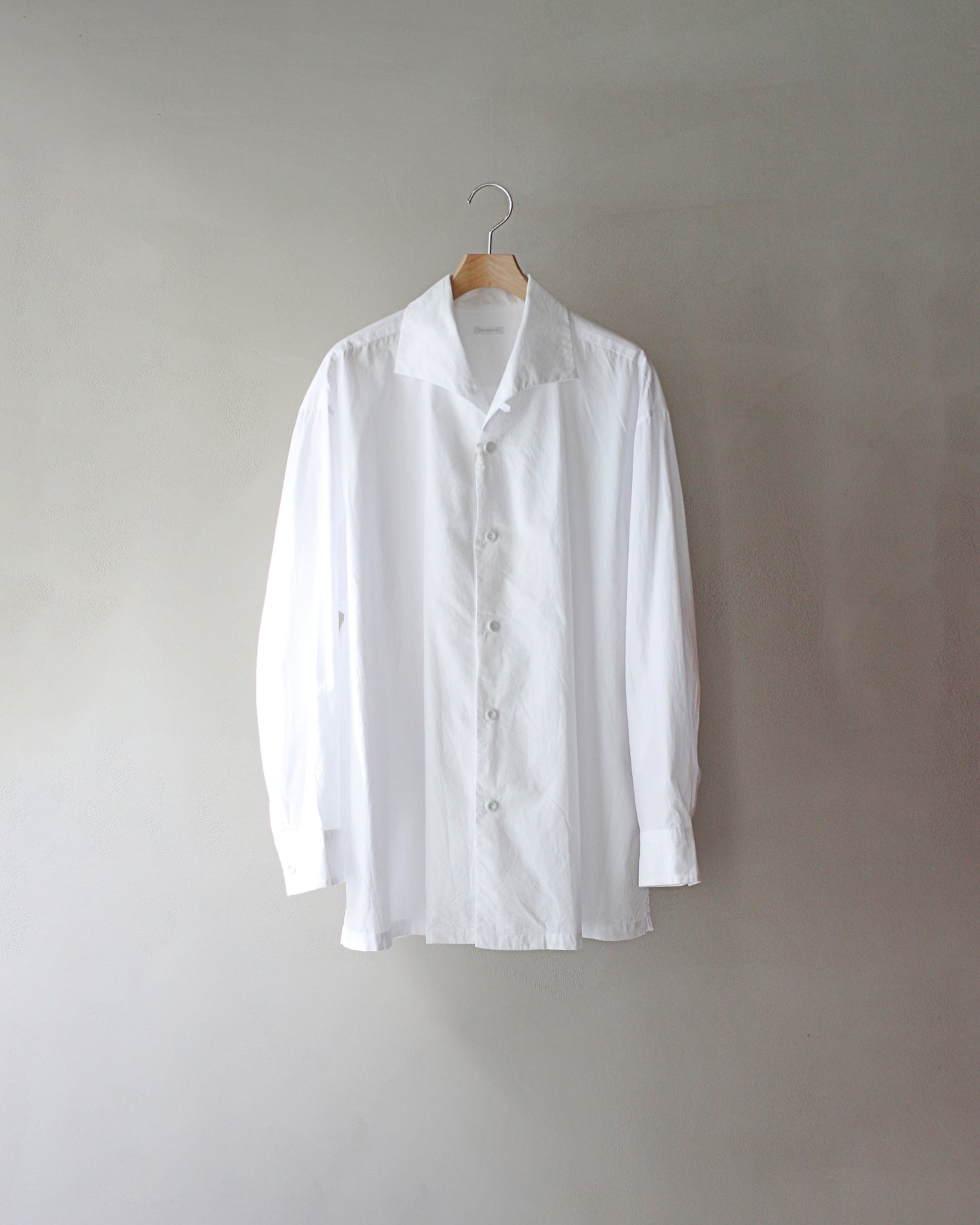 SOWBOW(蒼氓)/ONE PIECE COLLAR SHIRT（ワンピースカラーシャツ）"WHITE"