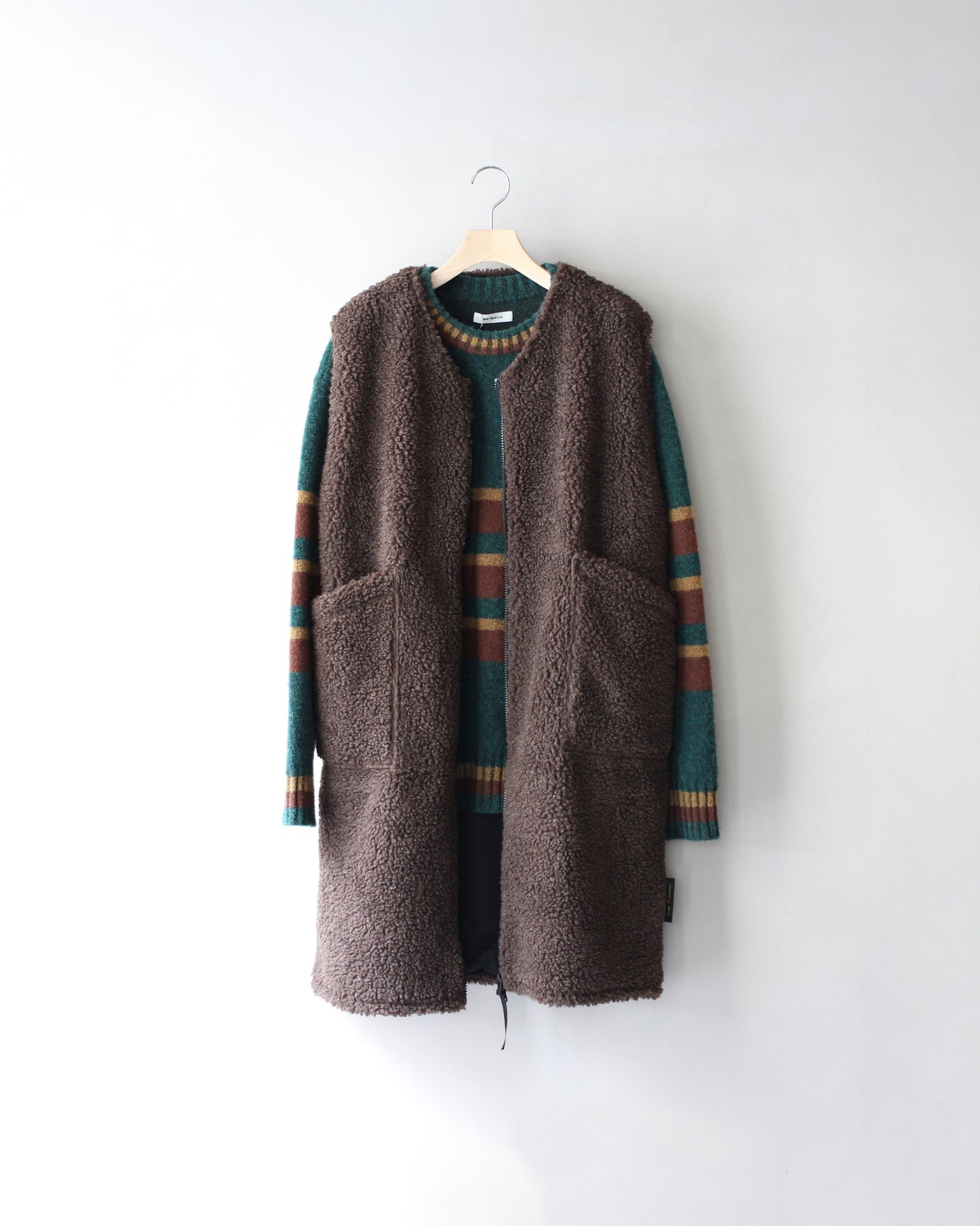 FARFIELD （ファーフィールド） / LONG VEST "DK,Brown Fleck"