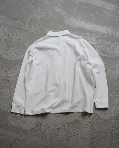 REVERBERATE/ZIP LONG SLEEVE POLO "WHITE"