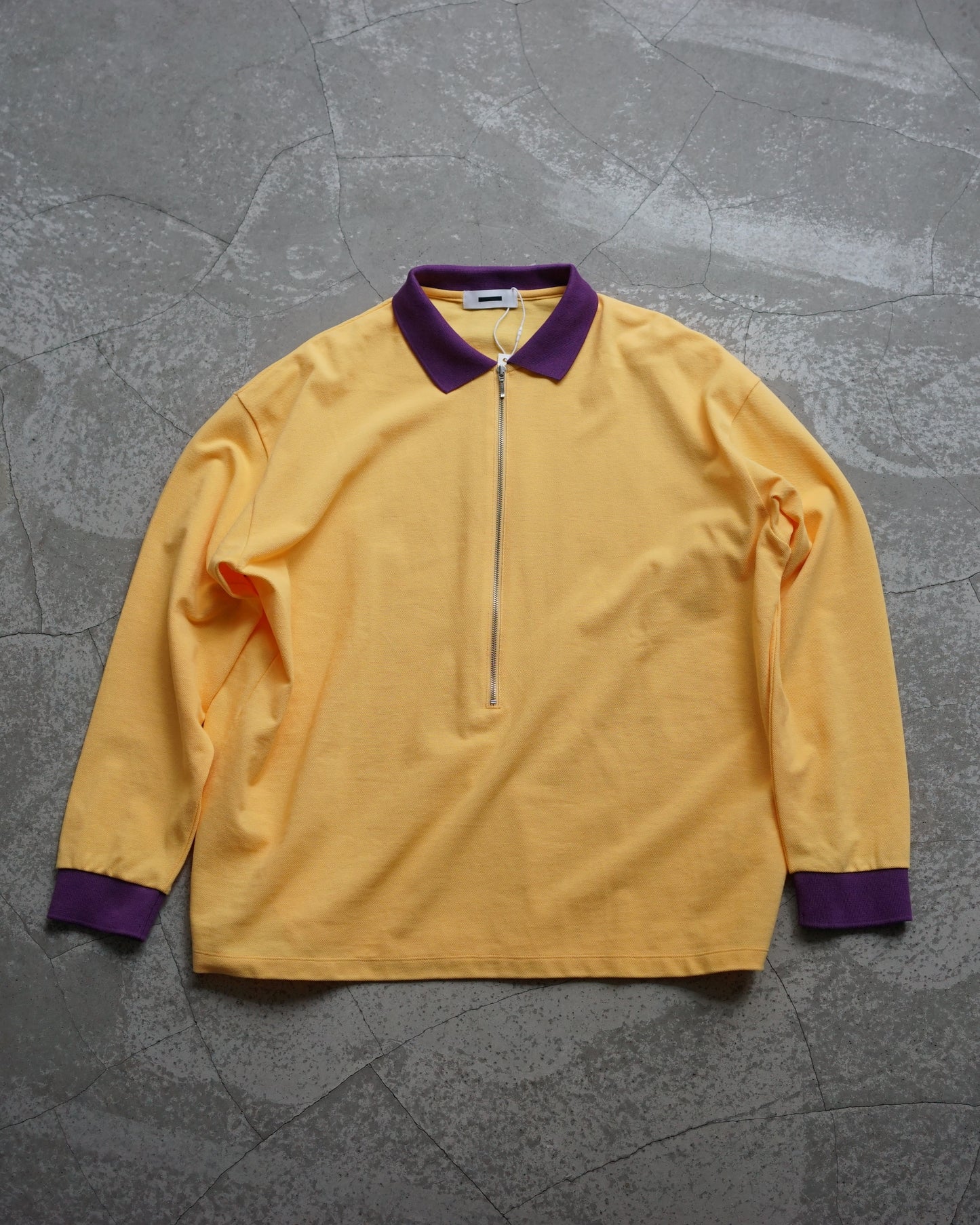 REVERBERATE/ZIP LONG SLEEVE POLO "YELLOW PURPLE"