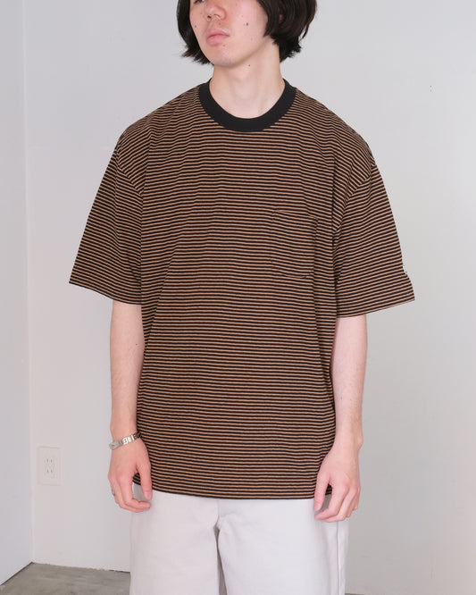 ENDS and MEANS/POCKET TEE "BLACK STRIPE"