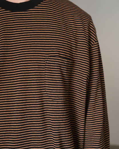 ENDS and MEANS/POCKET L/S TEE "BLACK STRIPE"