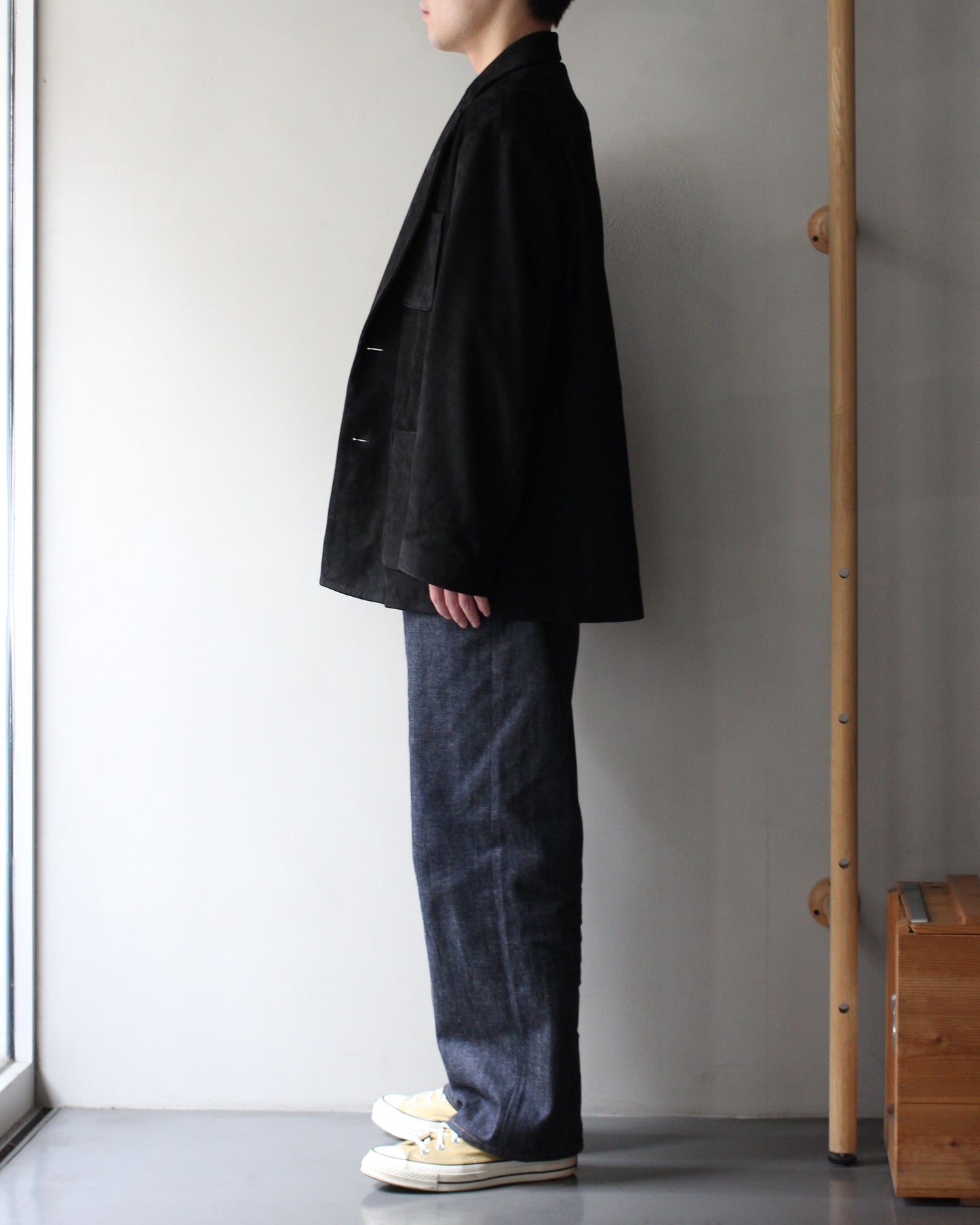 ssstein/COW NUBUCK BLAZER" BLACK"