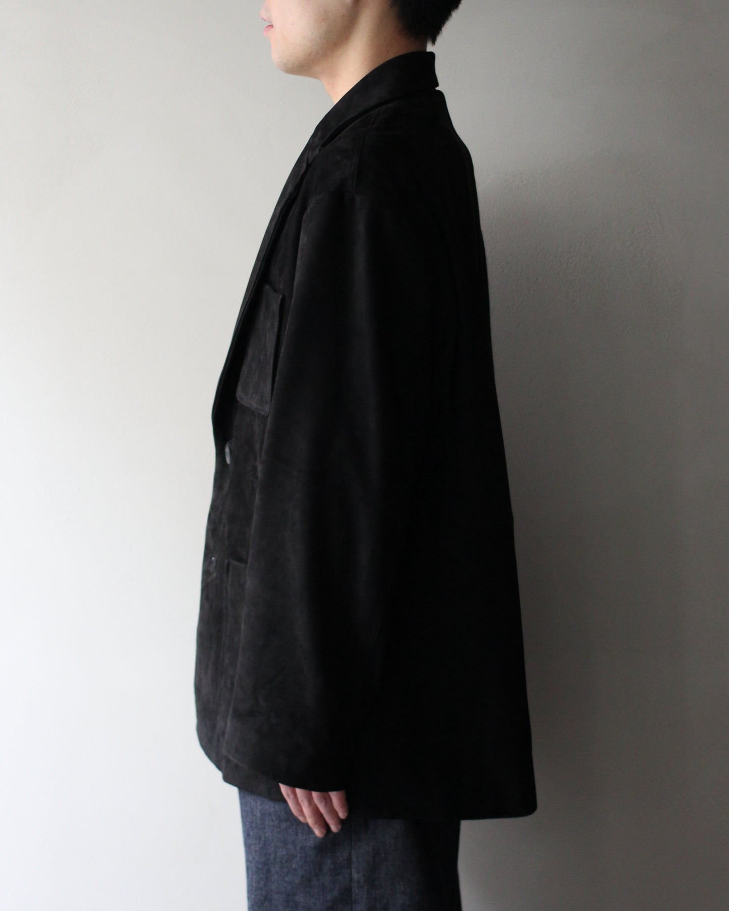 ssstein/COW NUBUCK BLAZER" BLACK"