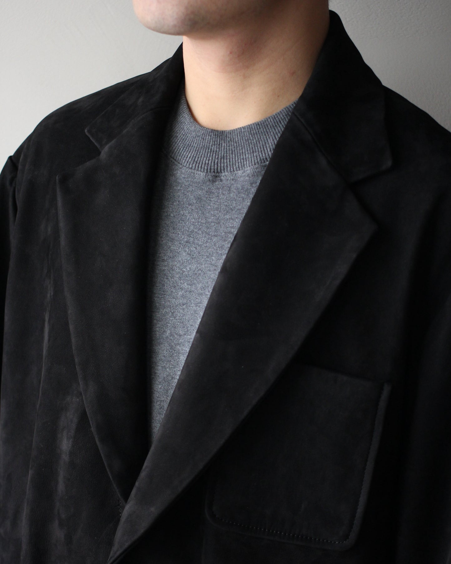 ssstein/COW NUBUCK BLAZER" BLACK"