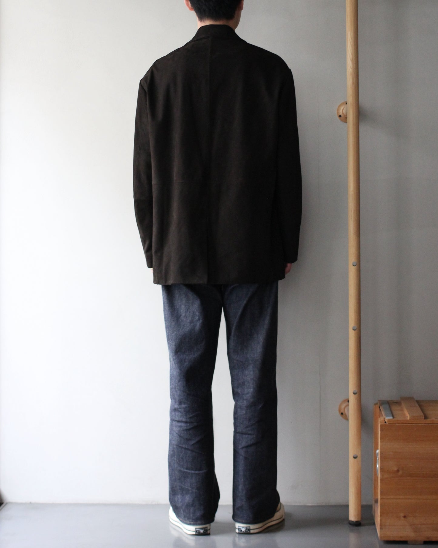 ssstein/COW NUBUCK BLAZER "DARK BROWN"