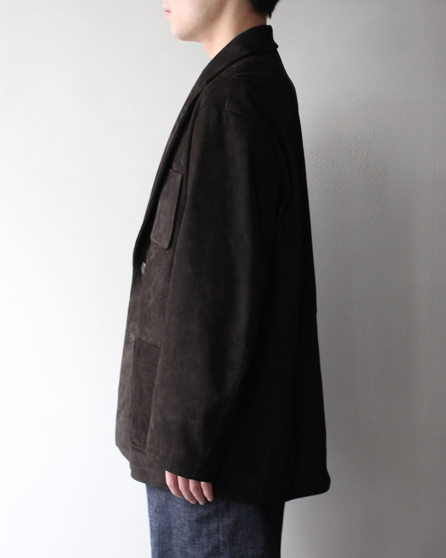 ssstein/COW NUBUCK BLAZER "DARK BROWN"