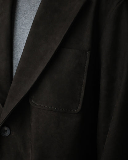 ssstein/COW NUBUCK BLAZER "DARK BROWN"