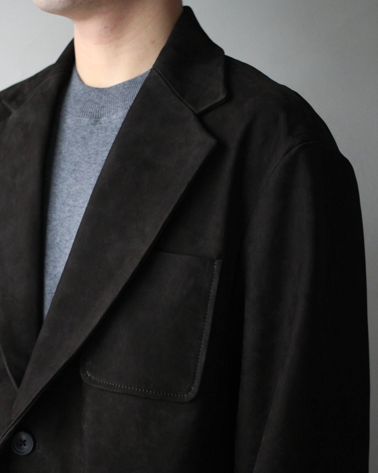 ssstein/COW NUBUCK BLAZER "DARK BROWN"