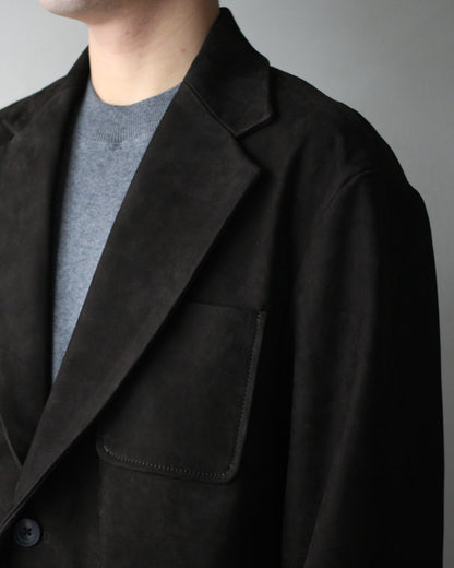 ssstein/COW NUBUCK BLAZER "DARK BROWN"