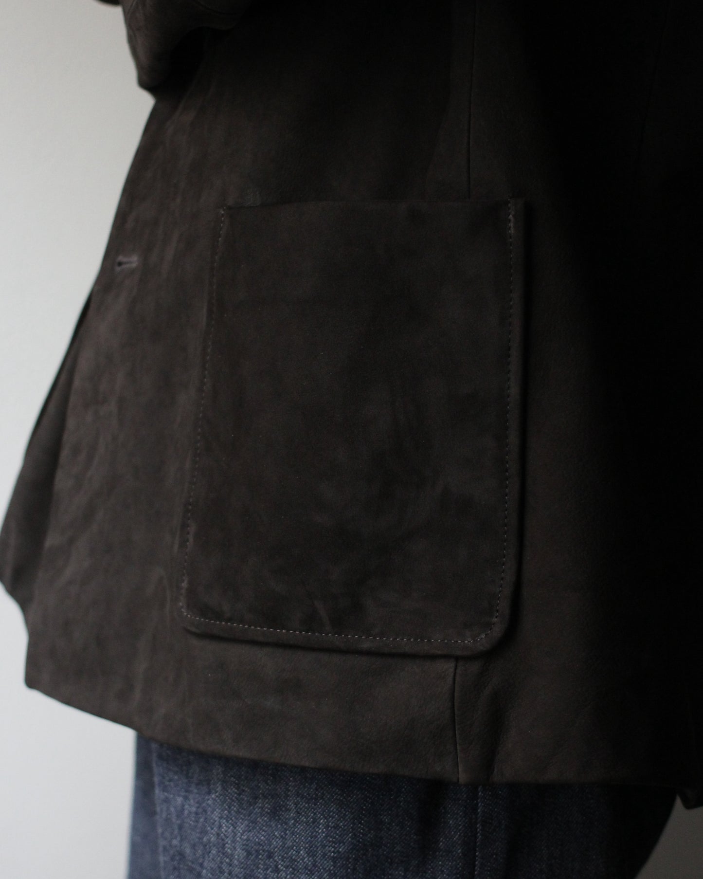 ssstein/COW NUBUCK BLAZER "DARK BROWN"