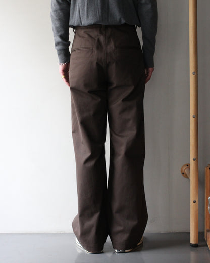 ssstein/BRUSHED CHINO ONE TUCK WIDE PANTS "BROWN"