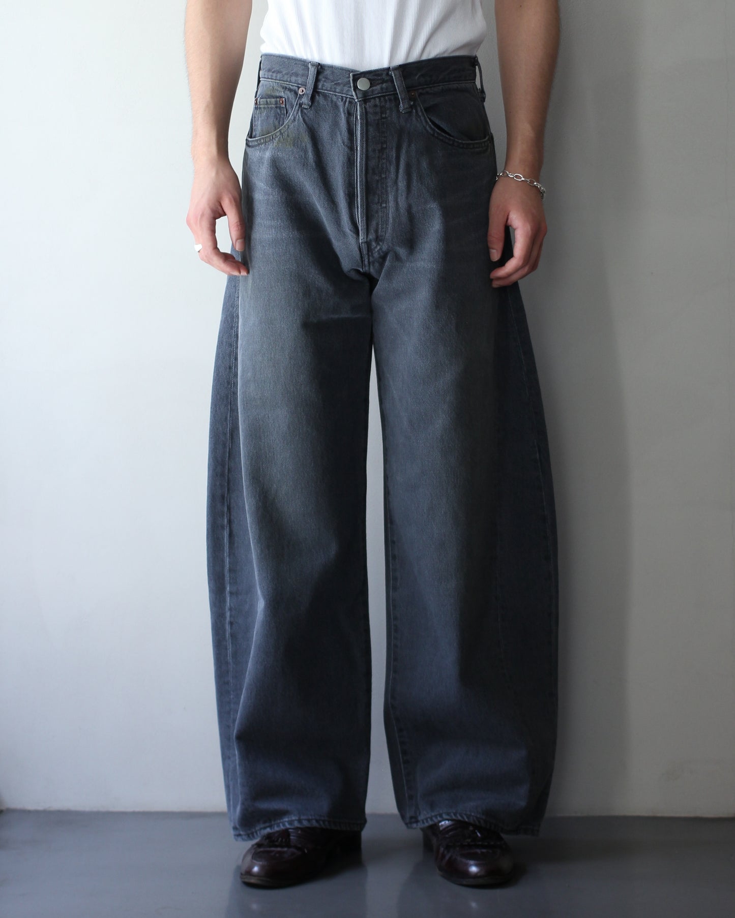 ssstein/DEFORMATION WIDE DENIM JEANS"BLACK"