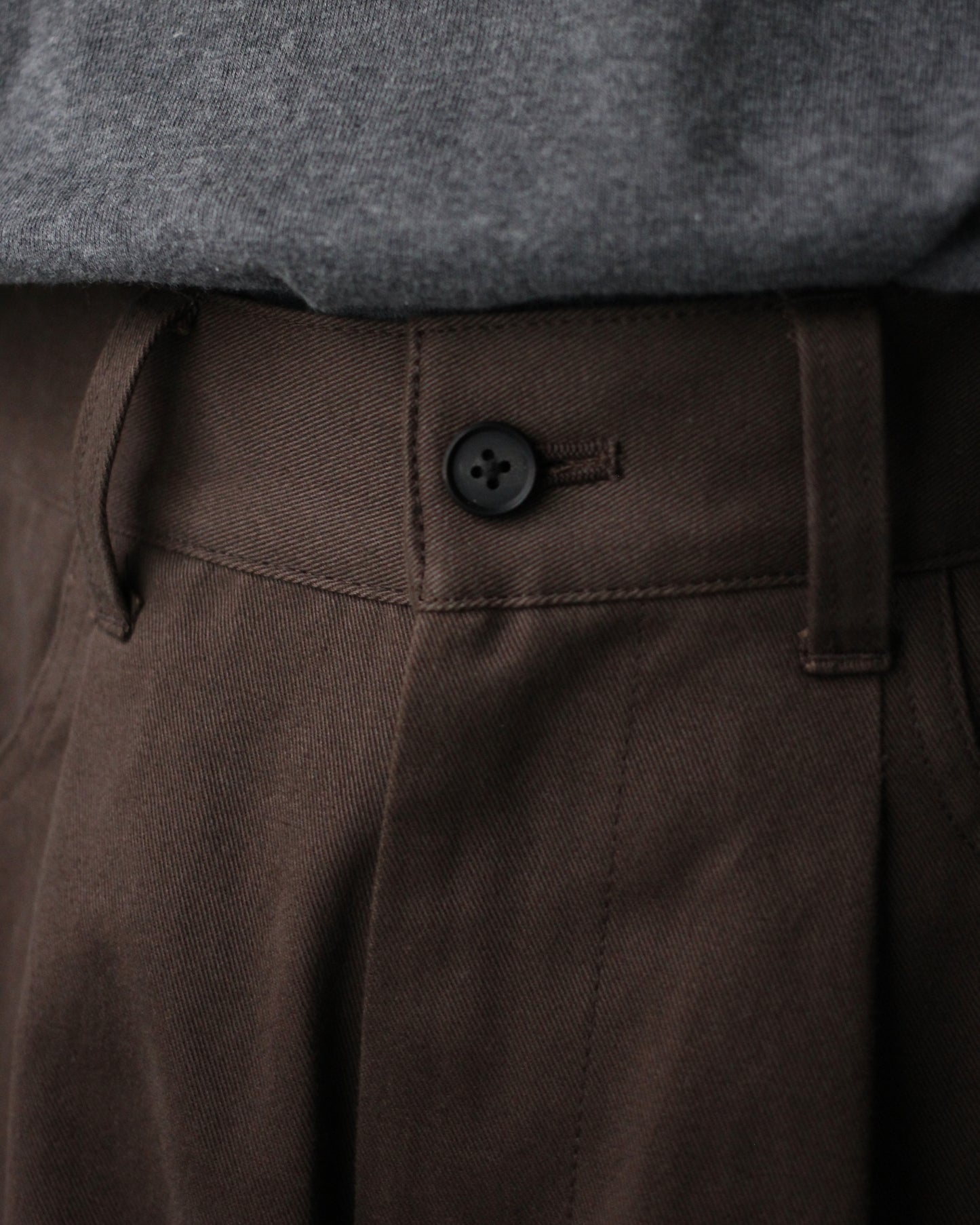 ssstein/BRUSHED CHINO ONE TUCK WIDE PANTS "BROWN"