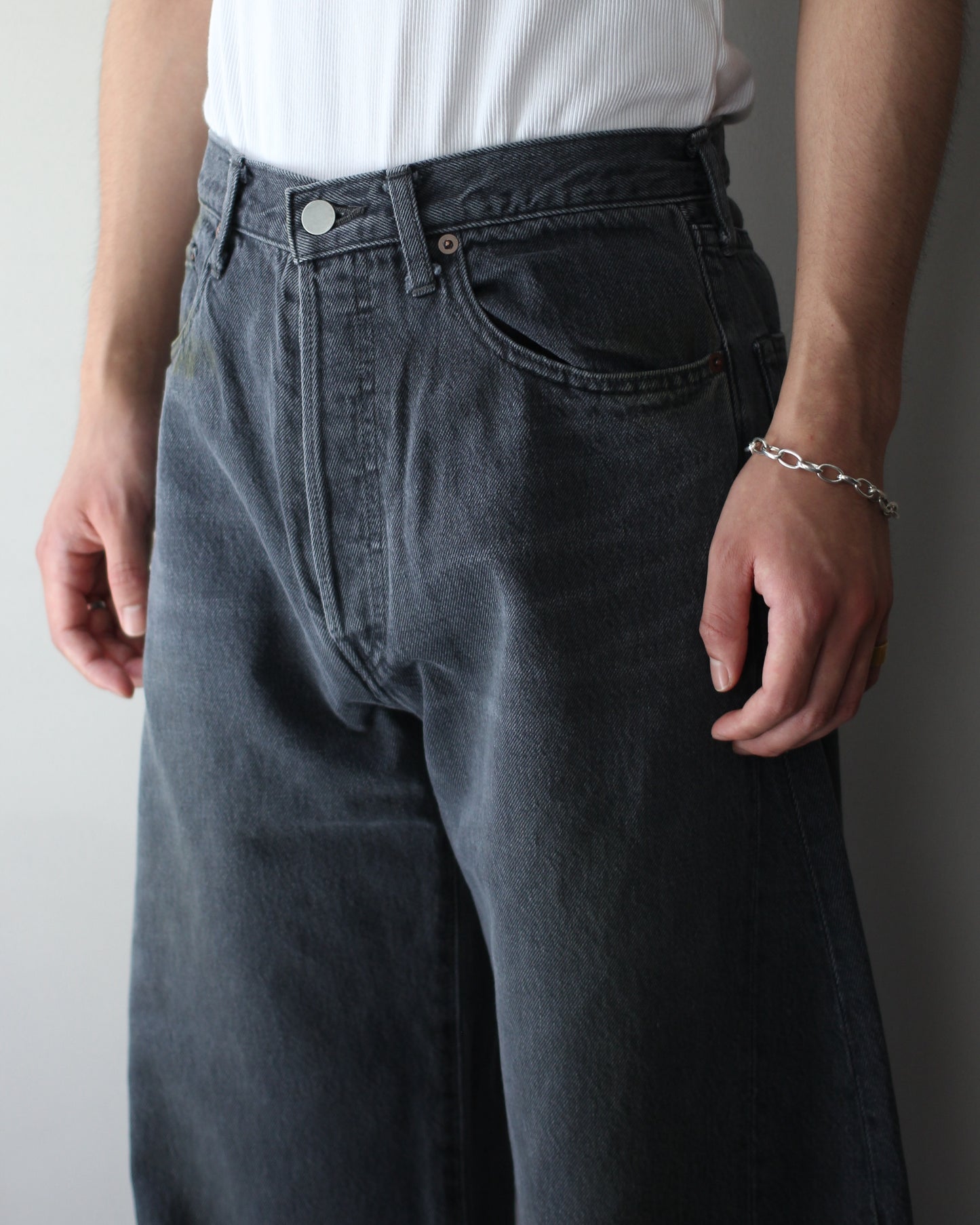 ssstein/DEFORMATION WIDE DENIM JEANS"BLACK"
