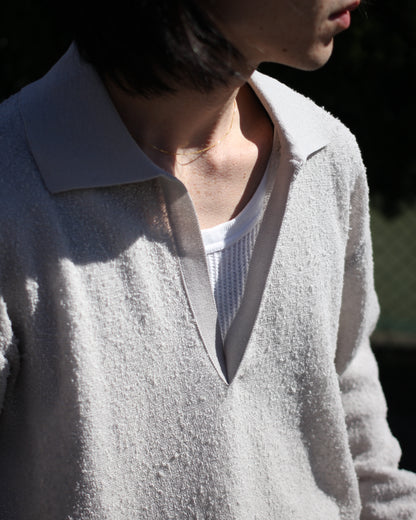 ssstein/SHEER LIGHT KNIT SKIPPER LS "PALE GREY"