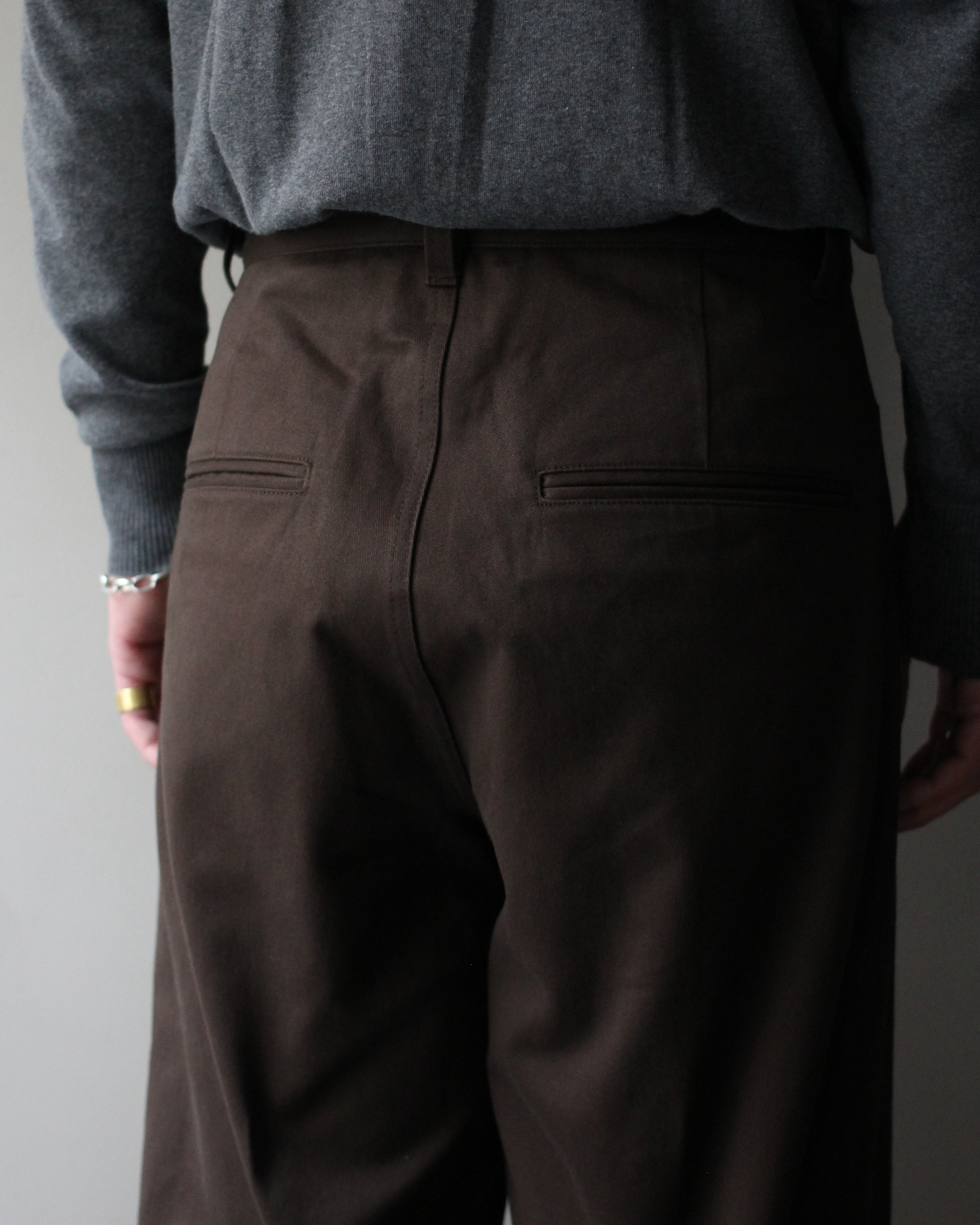 ssstein/BRUSHED CHINO ONE TUCK WIDE PANTS 