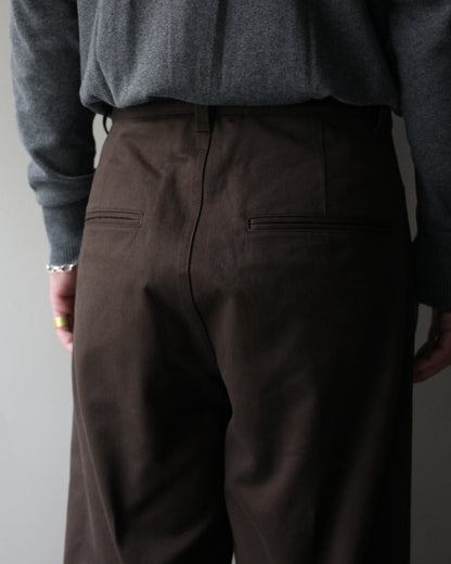 ssstein/BRUSHED CHINO ONE TUCK WIDE PANTS "BROWN"