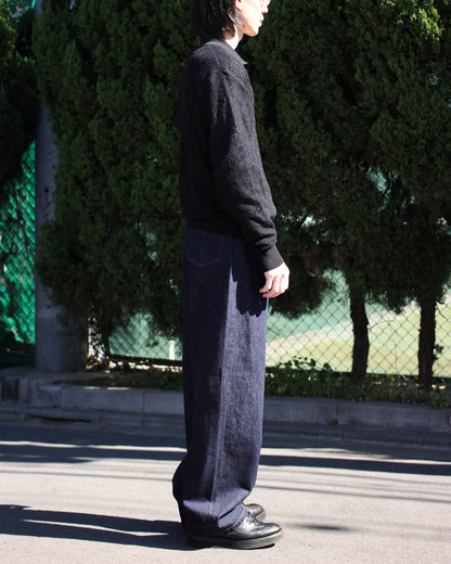 ssstein/SHEER LIGHT KNIT SKIPPER LS "BLACK"