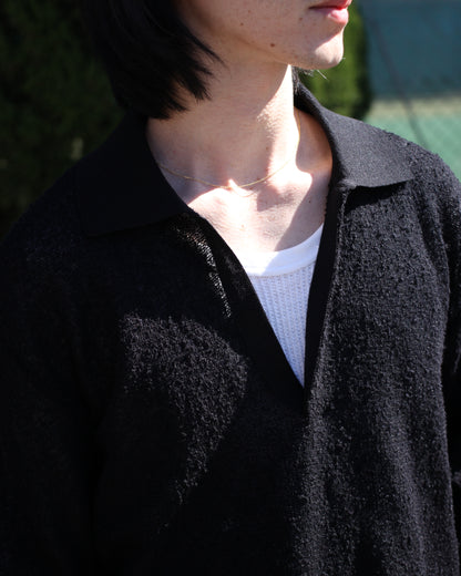 ssstein/SHEER LIGHT KNIT SKIPPER LS "BLACK"