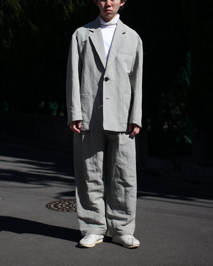 ssstein/LI/NY POPLIN WIDE EASY TROUSERS "BEIGE GREY"