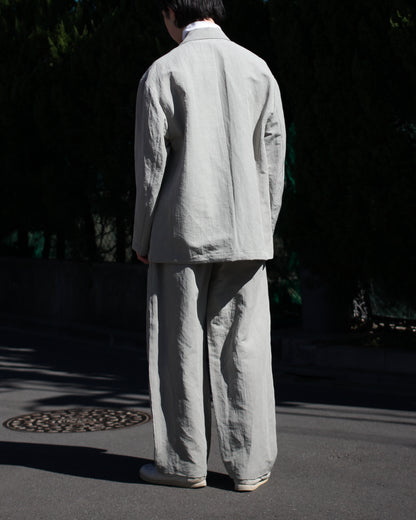 ssstein/LI/NY POPLIN WIDE EASY TROUSERS "BEIGE GREY"