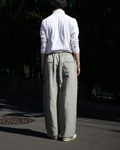 ssstein/LI/NY POPLIN WIDE EASY TROUSERS "BEIGE GREY"