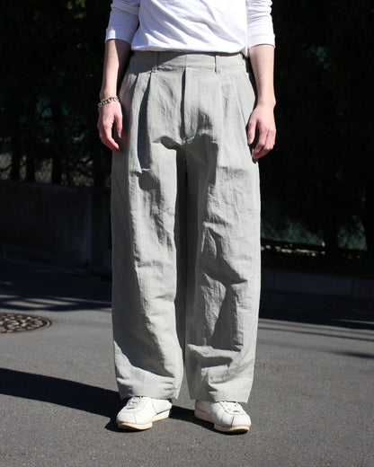 ssstein/LI/NY POPLIN WIDE EASY TROUSERS "BEIGE GREY"