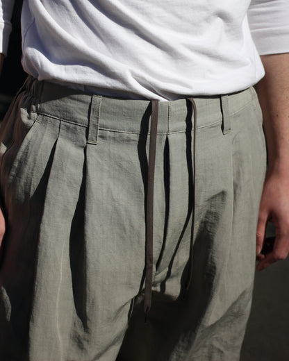 ssstein/LI/NY POPLIN WIDE EASY TROUSERS "BEIGE GREY"