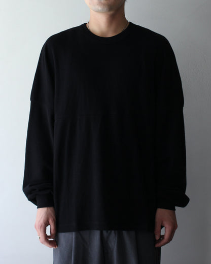ULTERIOR / C/CASH HONEYCOMB FOOTBALL TEE"BLACK"
