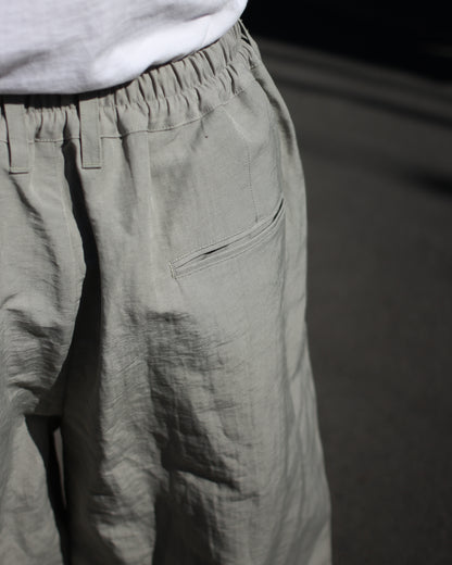 ssstein/LI/NY POPLIN WIDE EASY TROUSERS "BEIGE GREY"