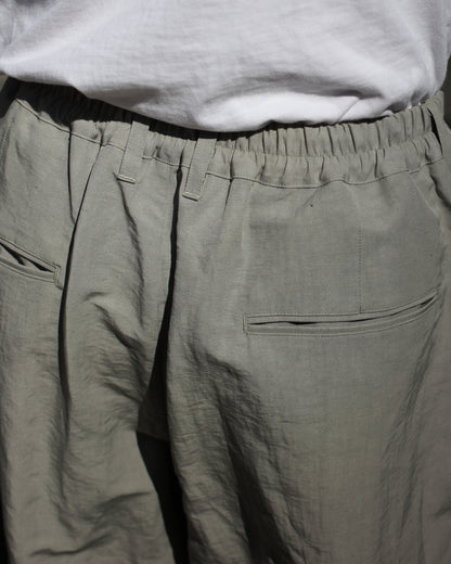 ssstein/LI/NY POPLIN WIDE EASY TROUSERS "BEIGE GREY"