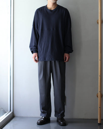 ULTERIOR / C/CASH HONEYCOMB FOOTBALL TEE"BLUE GREY"