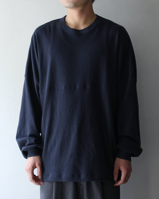 ULTERIOR / C/CASH HONEYCOMB FOOTBALL TEE"BLUE GREY"