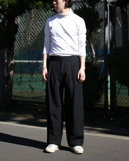 ssstein/LI/NY POPLIN WIDE EASY TROUSERS "BLACK"