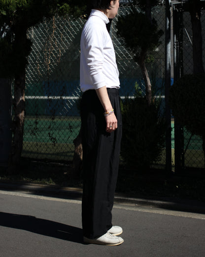 ssstein/LI/NY POPLIN WIDE EASY TROUSERS "BLACK"