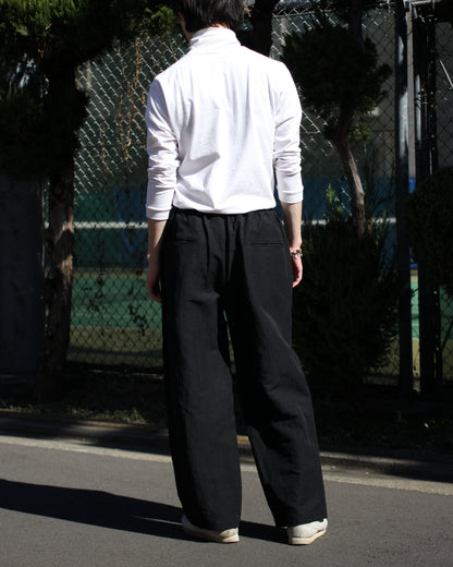 ssstein/LI/NY POPLIN WIDE EASY TROUSERS "BLACK"