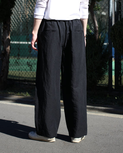ssstein/LI/NY POPLIN WIDE EASY TROUSERS "BLACK"