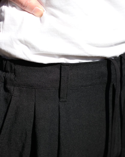 ssstein/LI/NY POPLIN WIDE EASY TROUSERS "BLACK"
