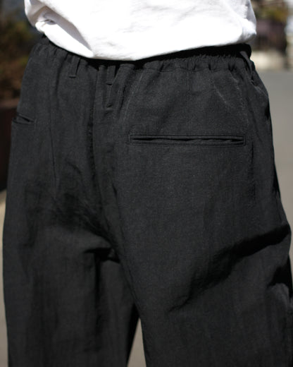 ssstein/LI/NY POPLIN WIDE EASY TROUSERS "BLACK"