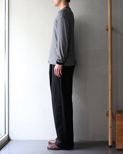 ssstein/DOUBLE WEAVE COTTON ONE TUCK WIDE PANTS "BLACK"