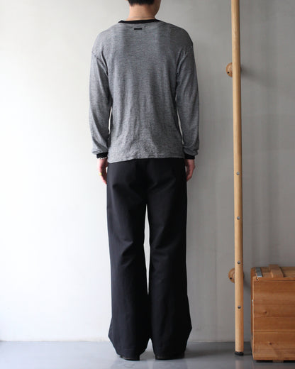 ssstein/DOUBLE WEAVE COTTON ONE TUCK WIDE PANTS "BLACK"