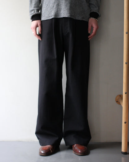 ssstein/DOUBLE WEAVE COTTON ONE TUCK WIDE PANTS "BLACK"