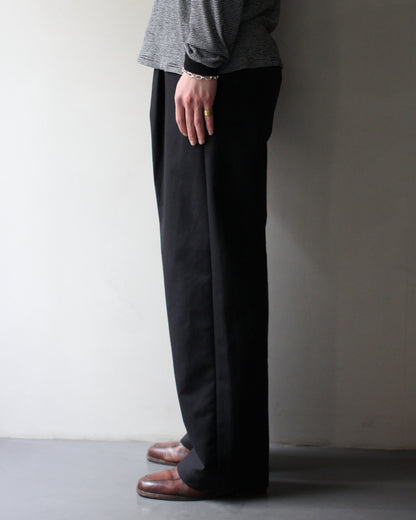 ssstein/DOUBLE WEAVE COTTON ONE TUCK WIDE PANTS "BLACK"