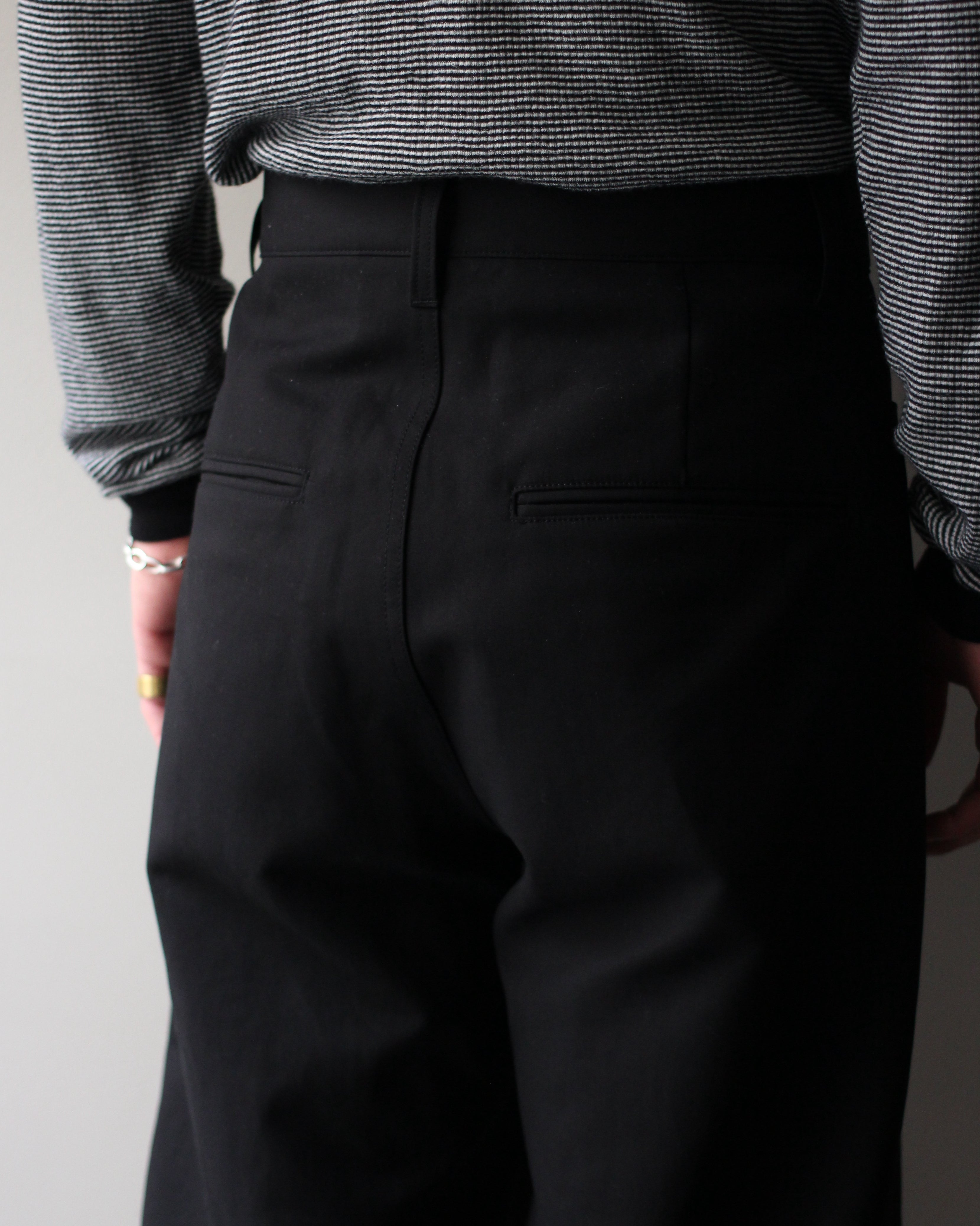ssstein/DOUBLE WEAVE COTTON ONE TUCK WIDE PANTS 